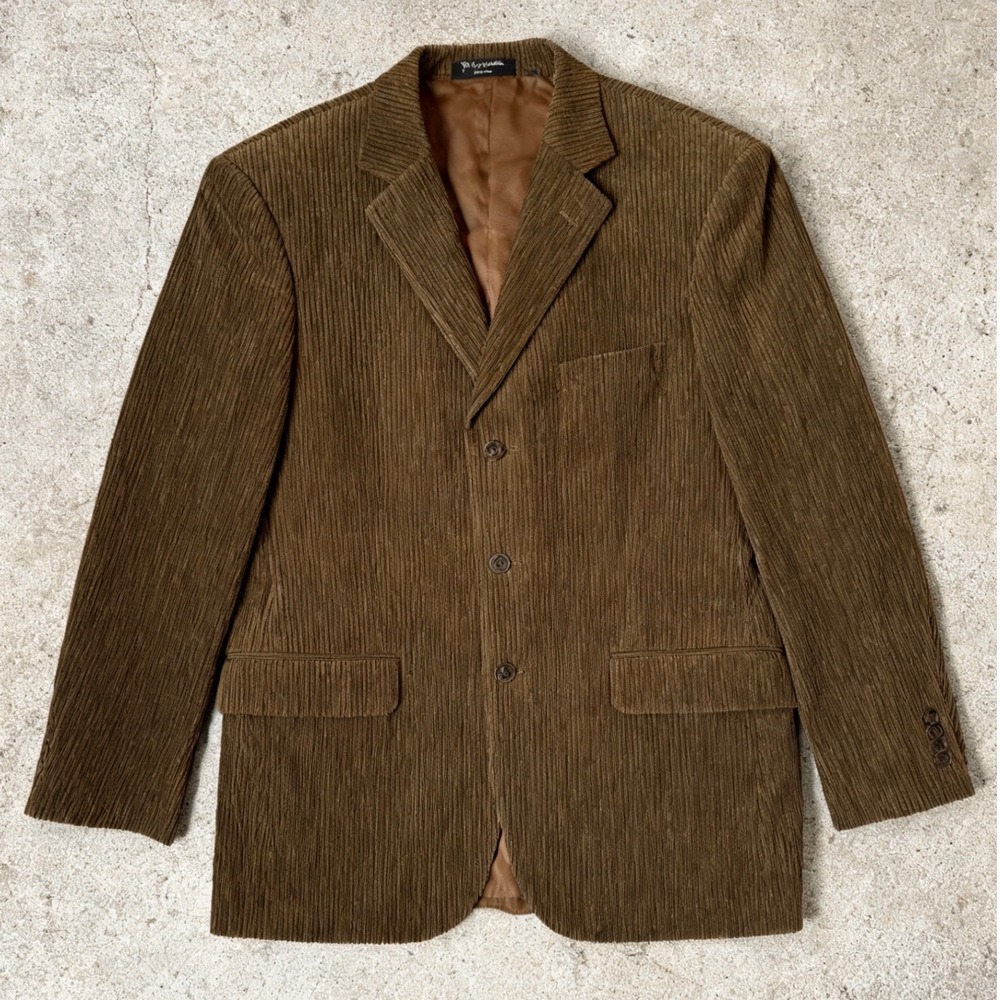 John W Nordstrom Loro Piana Men's Wool Corduroy Brown Blazer Sport Coat size 42L